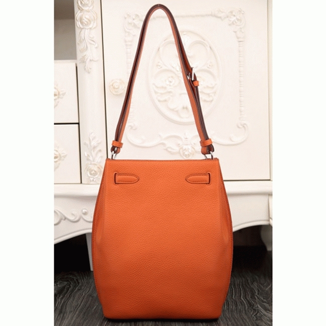 Orange Leather Replica Designer H**me5 So Kelly 22cm Vibrant Handbag