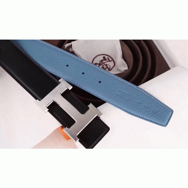 Fake designer H**me5 H belt buckle in blue shade