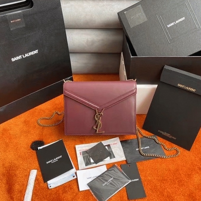 Fake Sa1nt Lau*nt Cassandra Medium Chain Bag Bordeaux