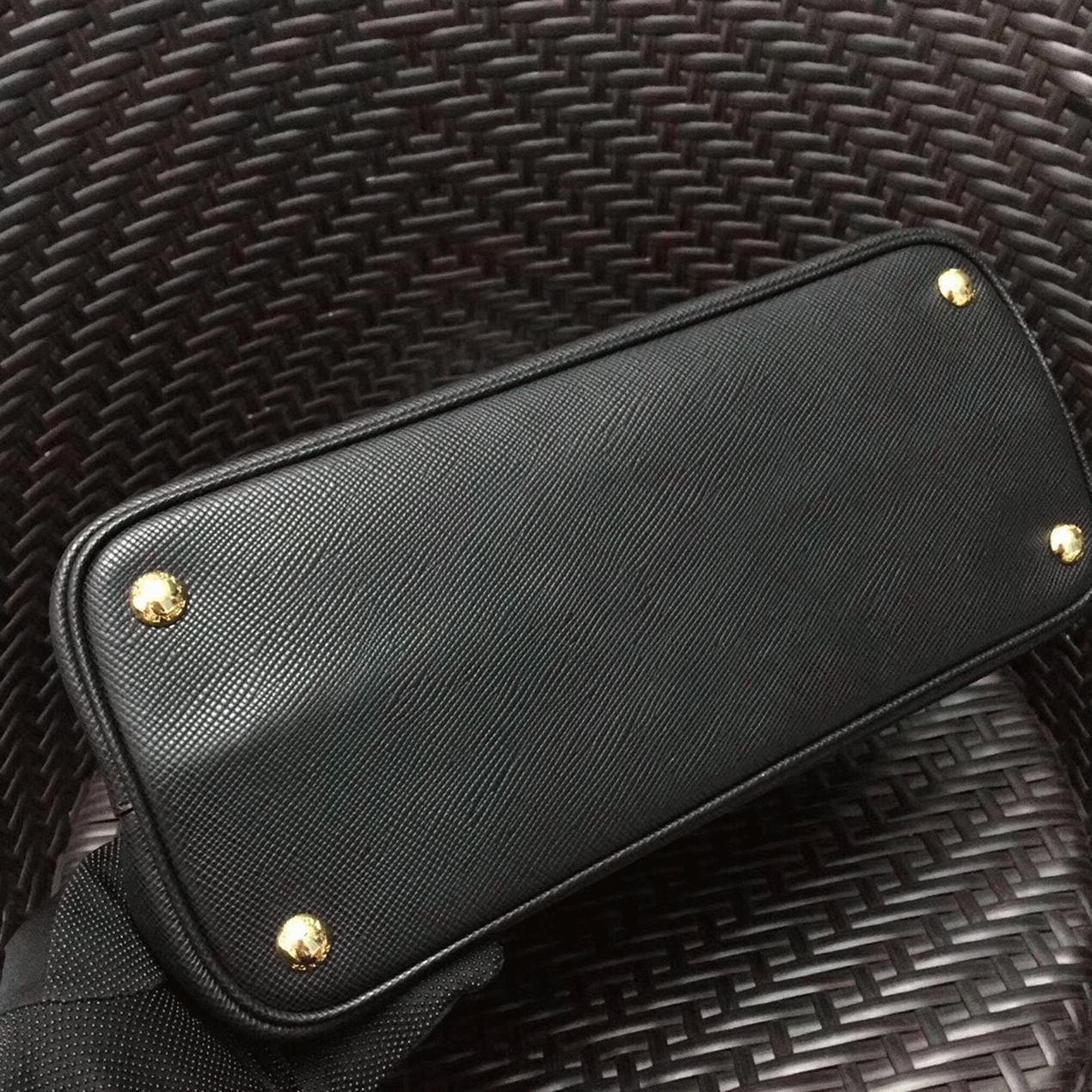 Black Pra*a Double Medium Tote Bag Imitation
