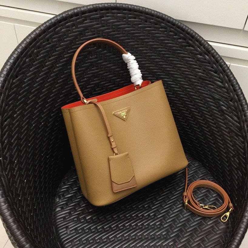 Brown Pra*a Large Panier Bag Replica