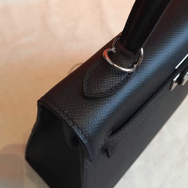 Black Epsom Fake H**me5 Kelly 25cm Sellier Structured Purse