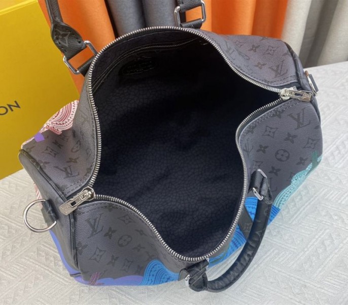 l0vis vvtt0n x yk monogram eclipse reverse keepall 45 lU*gage in pumpkin