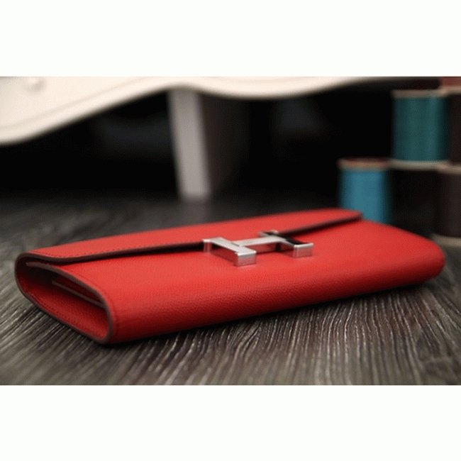 Red AAA fake H**me5 Constance wallet
