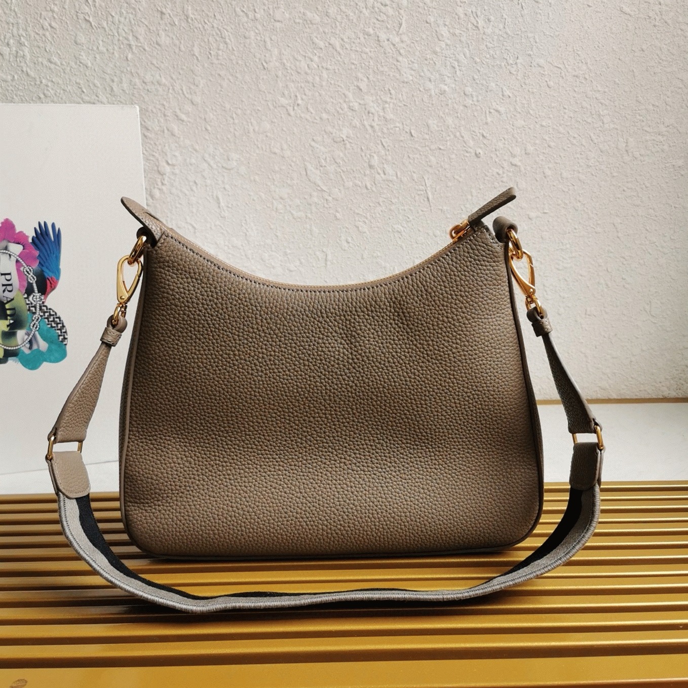 Pra*a Shoulder Bag Fake in Grey