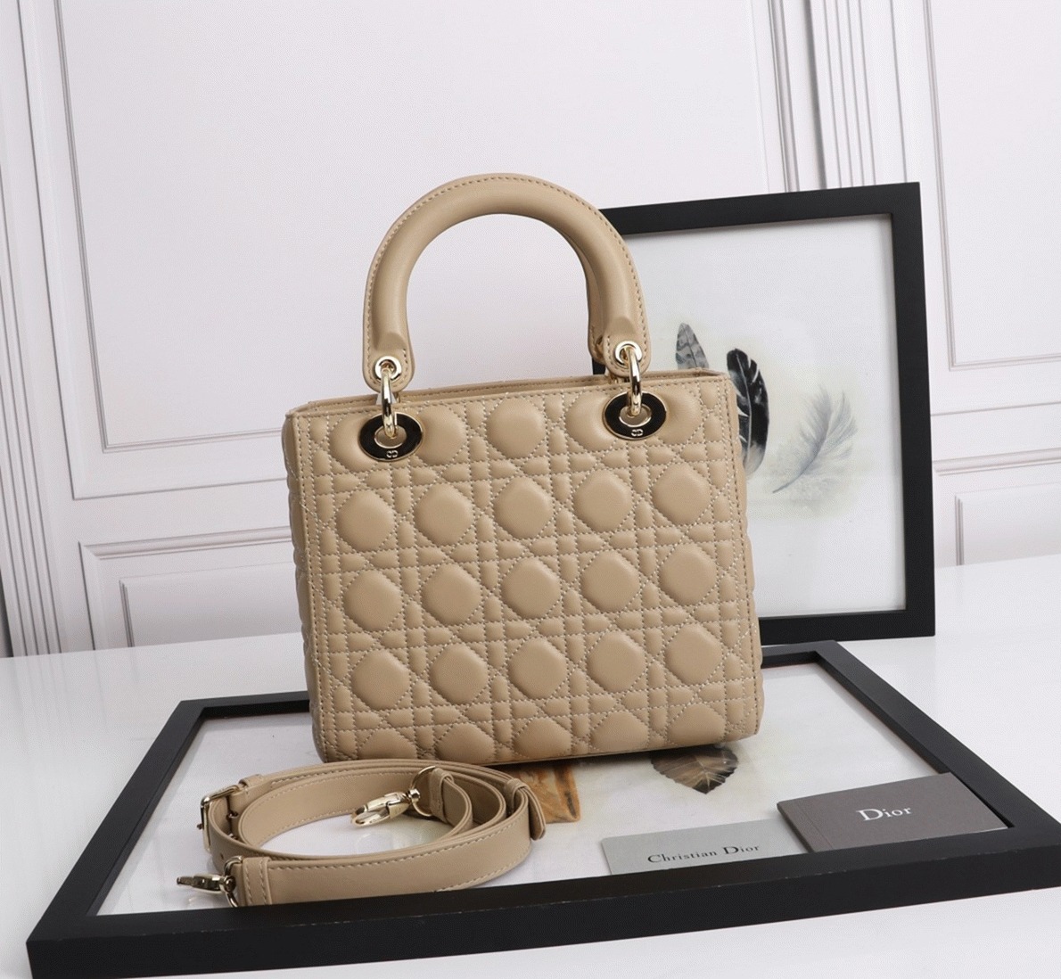 D10r Lady D10r Medium Bag Knockoff in Beige