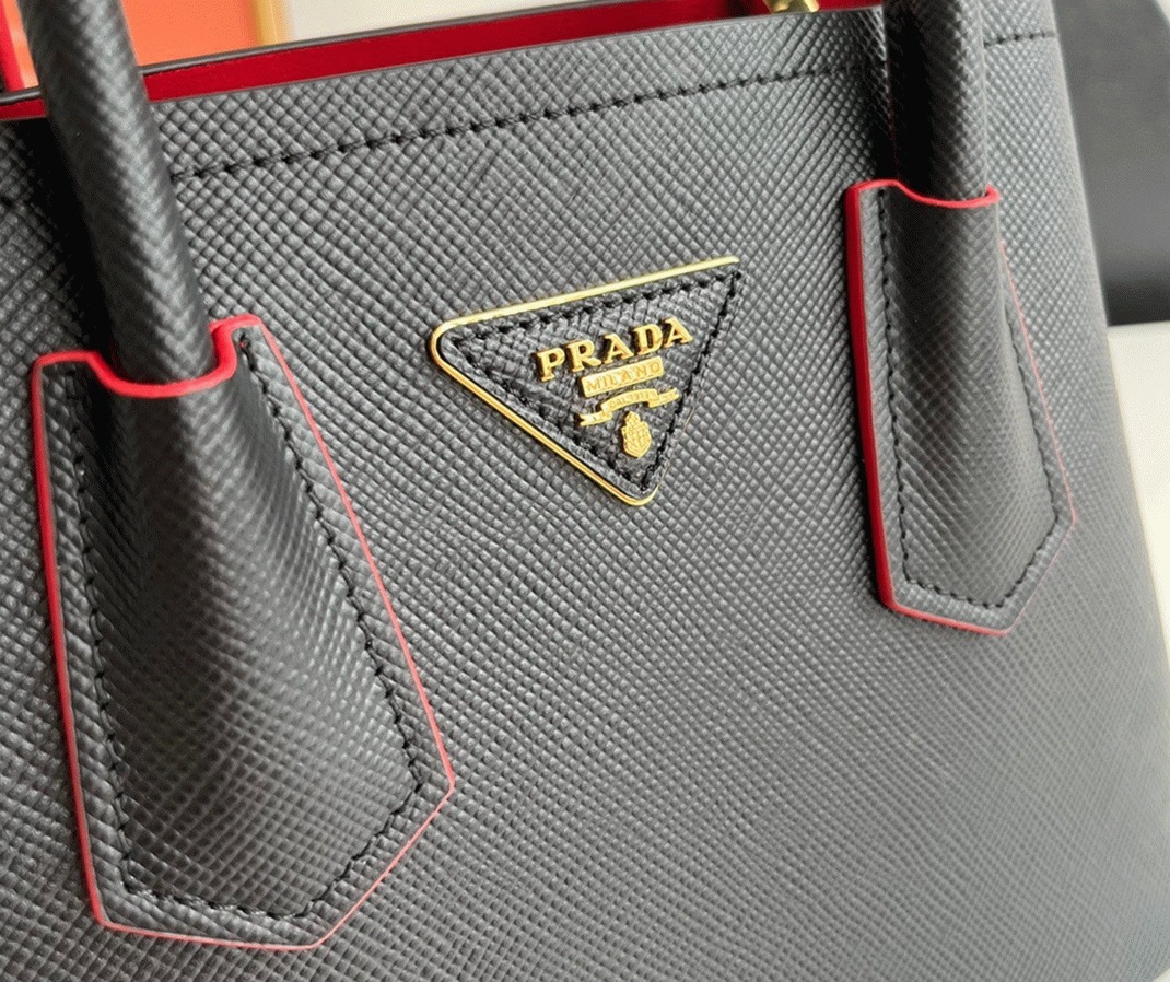 Black Pra*a Double Mini Bag Replica