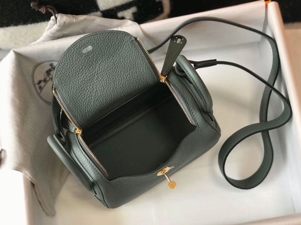 Best replica H**me5 Lindy Mini handbag in vert amande
