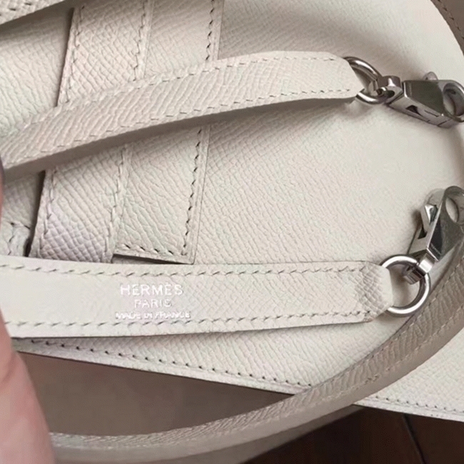 White Epsom Knockoff H**me5 Kelly Sellier 28cm Structured Handbag
