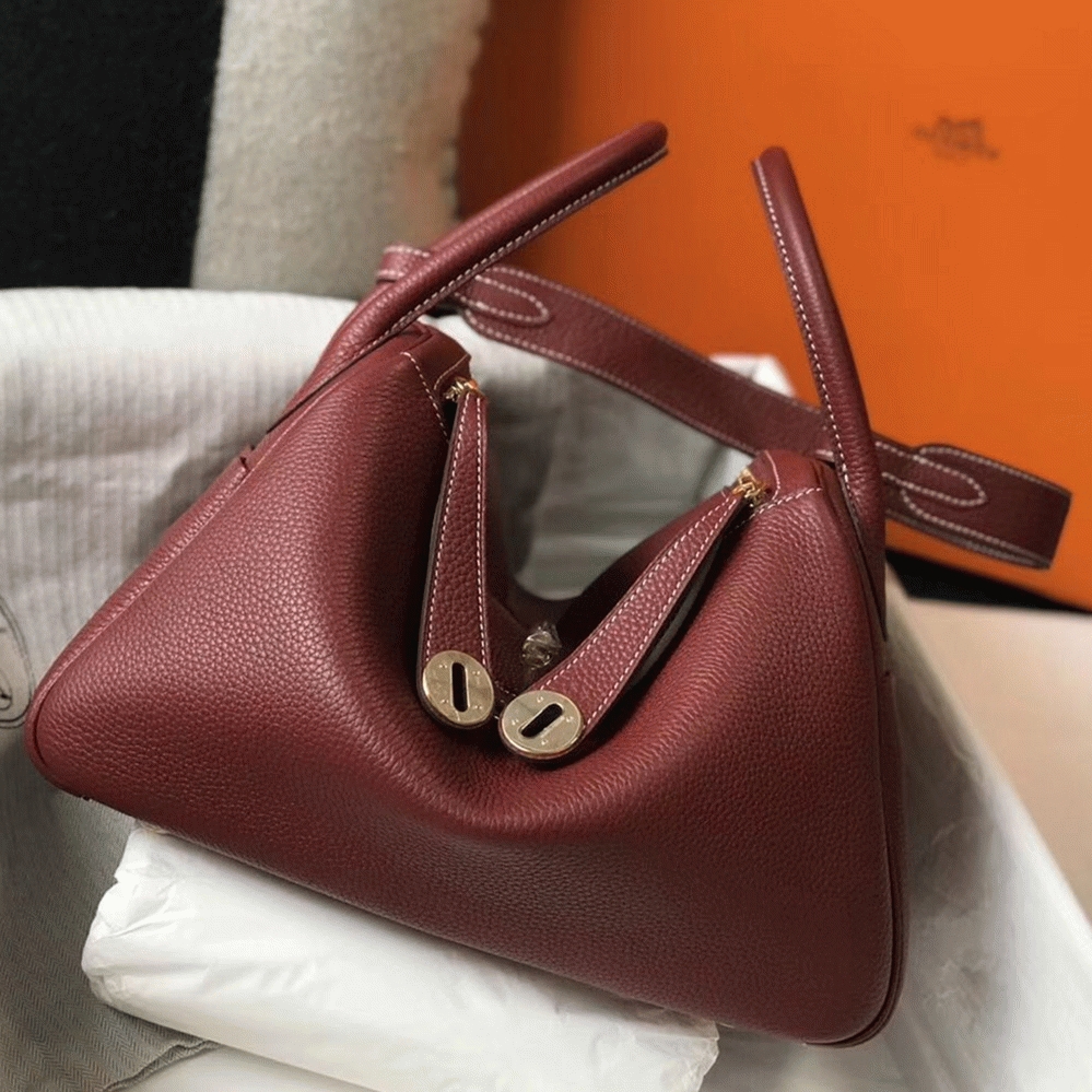 Replica H**me5 Lindy 30cm bag in bordeaux color