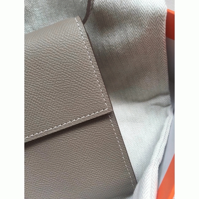 Grey 1:1 replica H**me5 Clic wallet with strap
