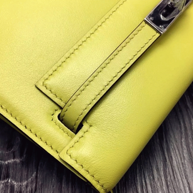 Yellow Swift Leather Copy H**me5 Kelly Danse Bright Handbag
