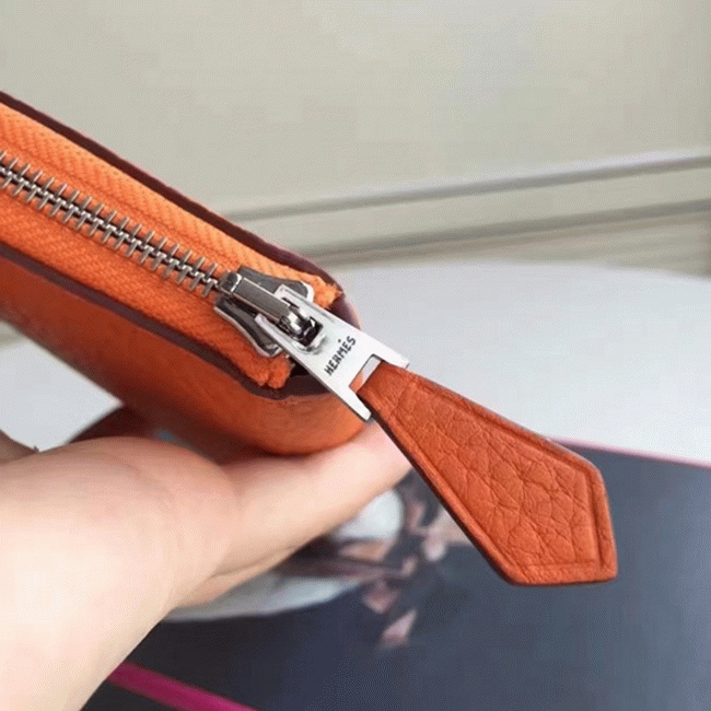 Orange 1:1 Replica H**me5 Wallet Azap Zipped