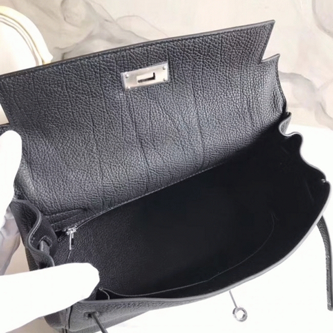 Black with Zigzag Handle Replica Luxury H**me5 Kelly 28cm Stylish Purse