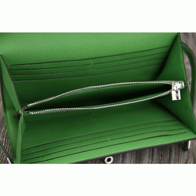 Bamboo designer replica H**me5 Kelly Longue wallet