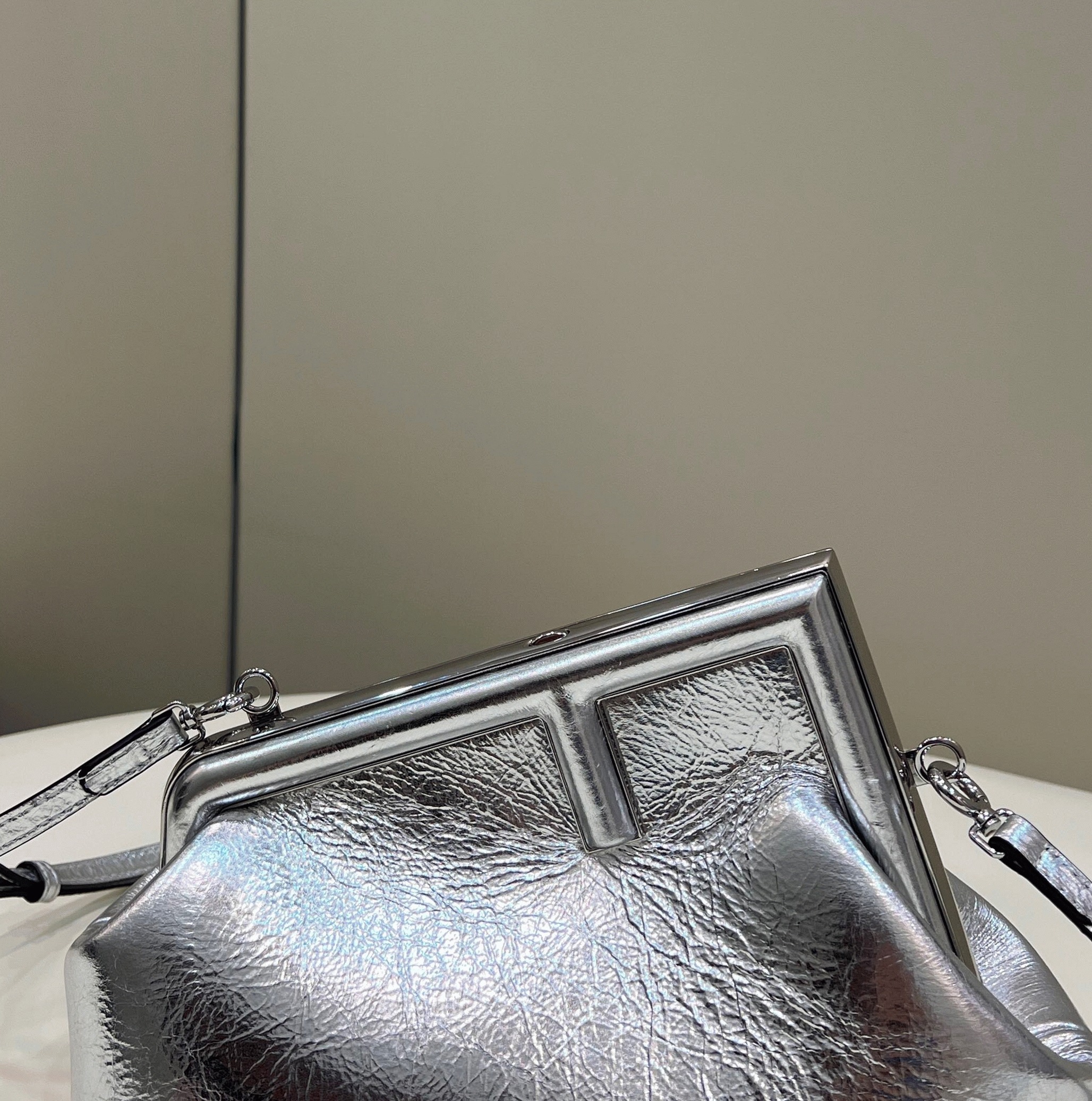 Top Quality Knockoff F**di First Small Bag In Silver