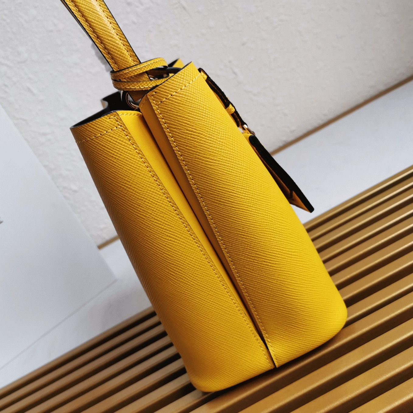 Yellow Pra*a Medium Panier Bag Fake