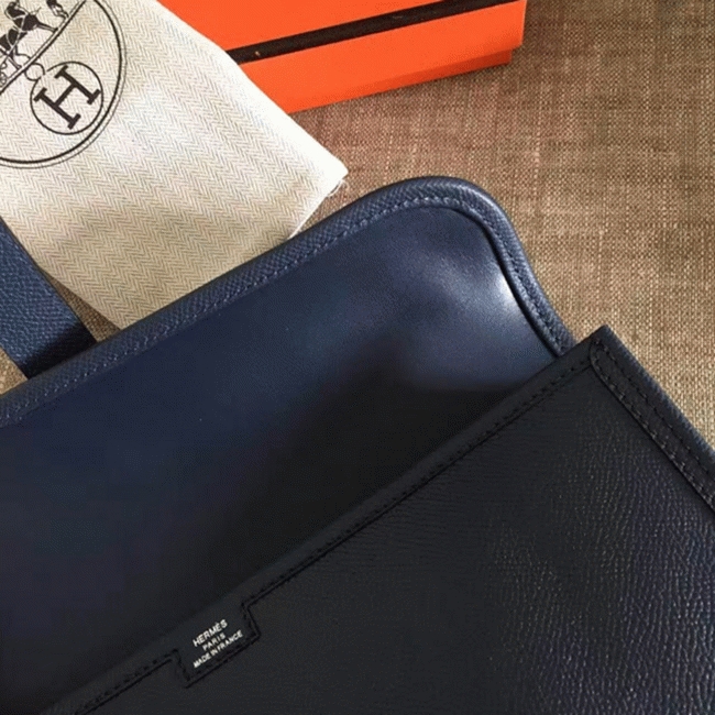 High quality sapphire epsom replica H**me5 Jige Elan clutch bag