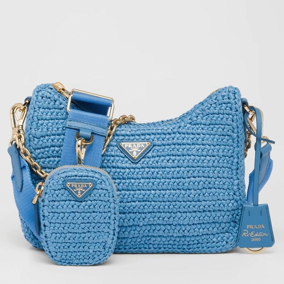 Pra*a Re-Edition Shoulder Bag Fake in Blue