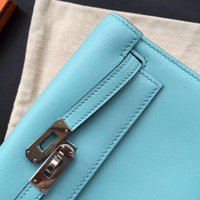 Celeste Swift Leather Fake H**me5 Kelly Danse Light Blue Purse