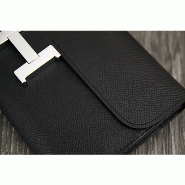 Black fake designer H**me5 Constance wallet