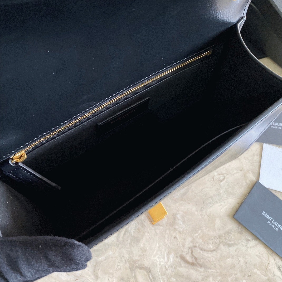 Replica Sa1nt Lau*nt Le Carre Satchel Bag Black
