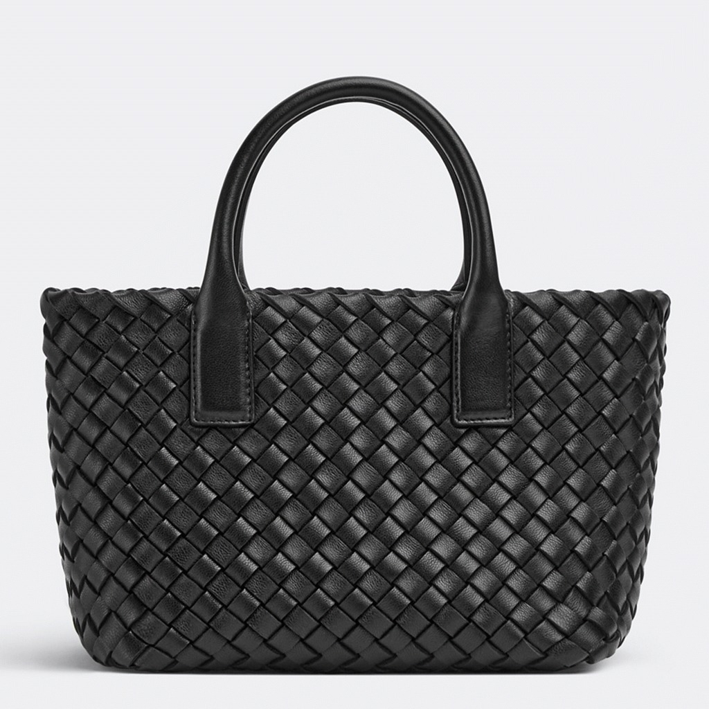 Top Quality Fake B0tt*ga Ven*ta Cabat Mini Bag In Black Intrecciato Lambskin