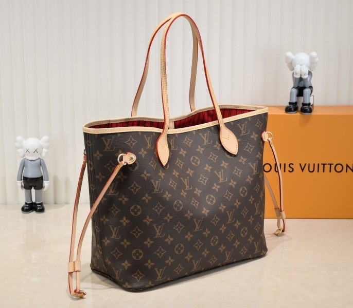 L0vis Vvtt0n Monogram Canvas Neverfull MM Tote In Pink