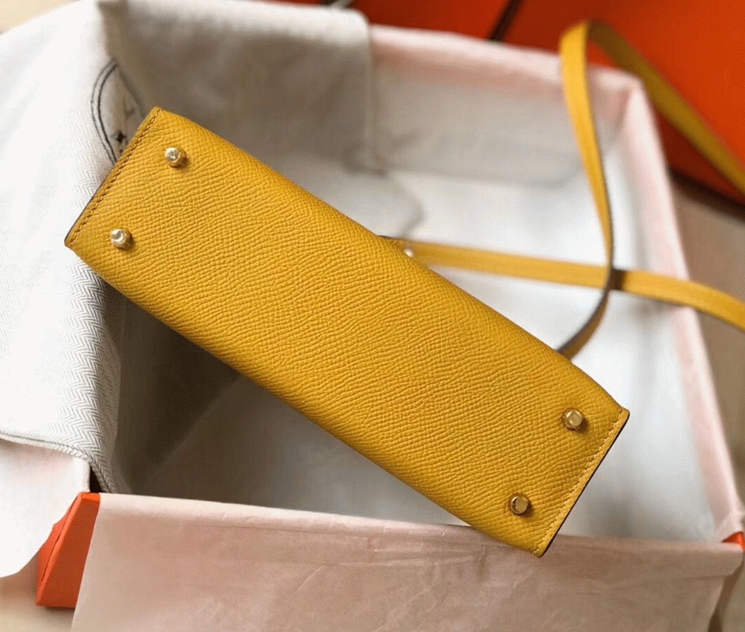 Yellow H**me5 Kelly Mini II Replica Handbag