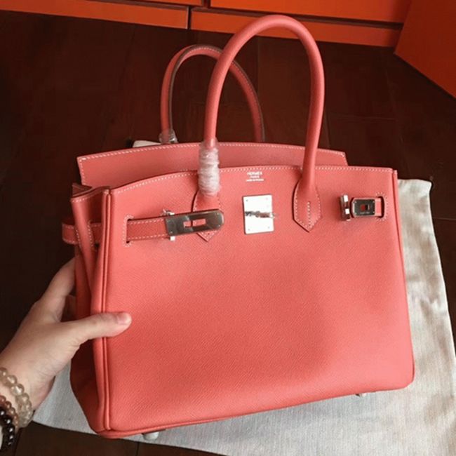 1:1 High-End Orange H**me5 Birkin 30cm Counterfeit Bag