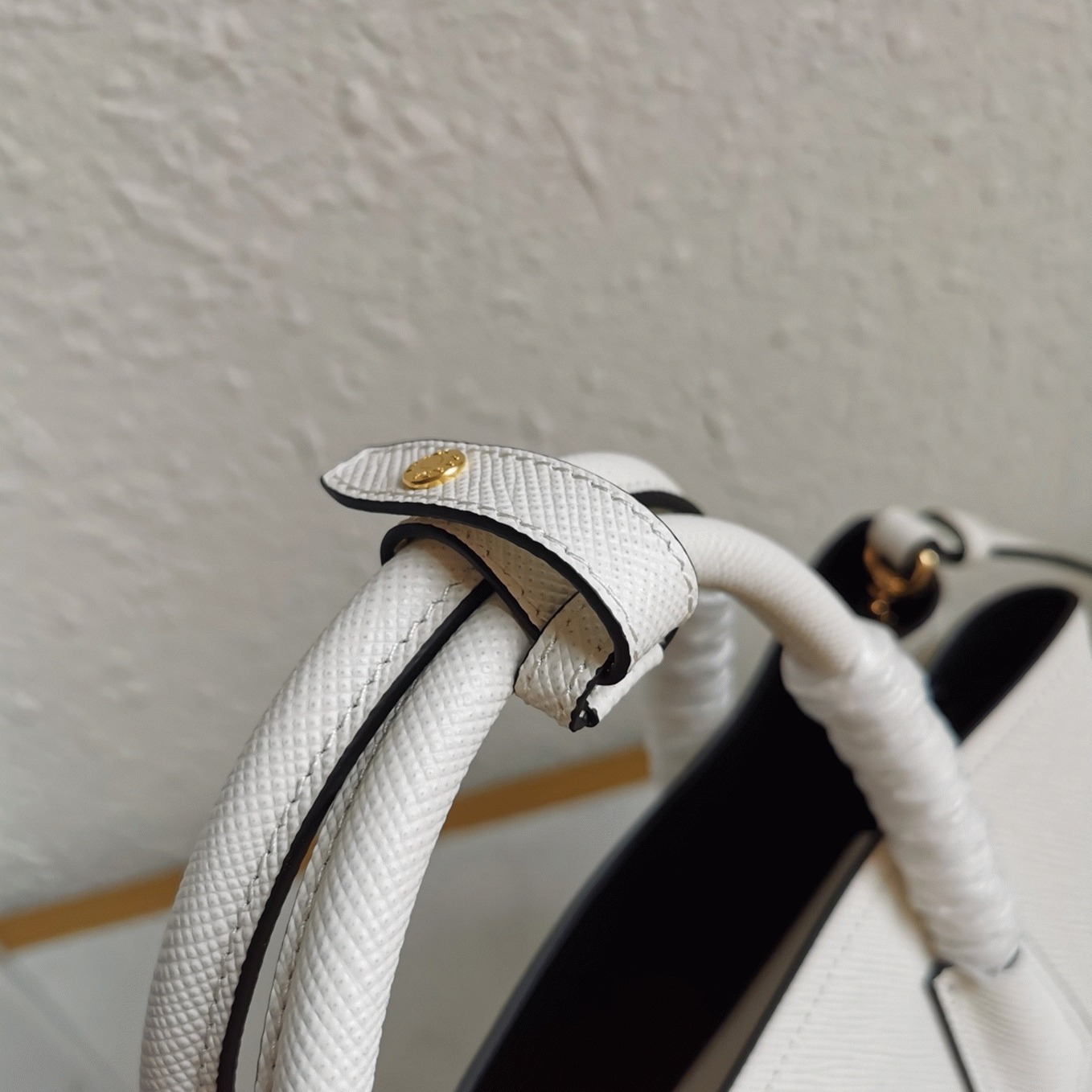 White Pra*a Double Medium Tote Bag Knockoff