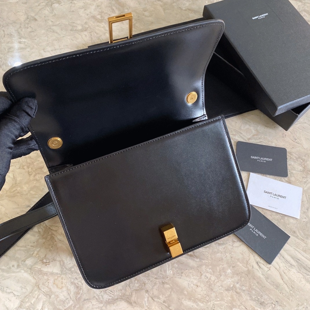 Replica Sa1nt Lau*nt Le Carre Satchel Bag Black