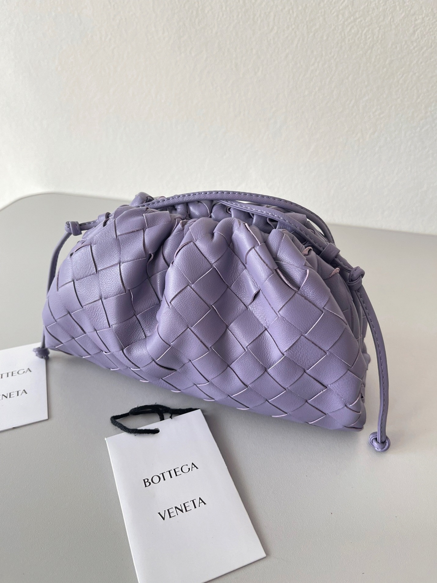 Knockoff B0tt*ga Ven*ta Mini Pouch with Strap Wisteria