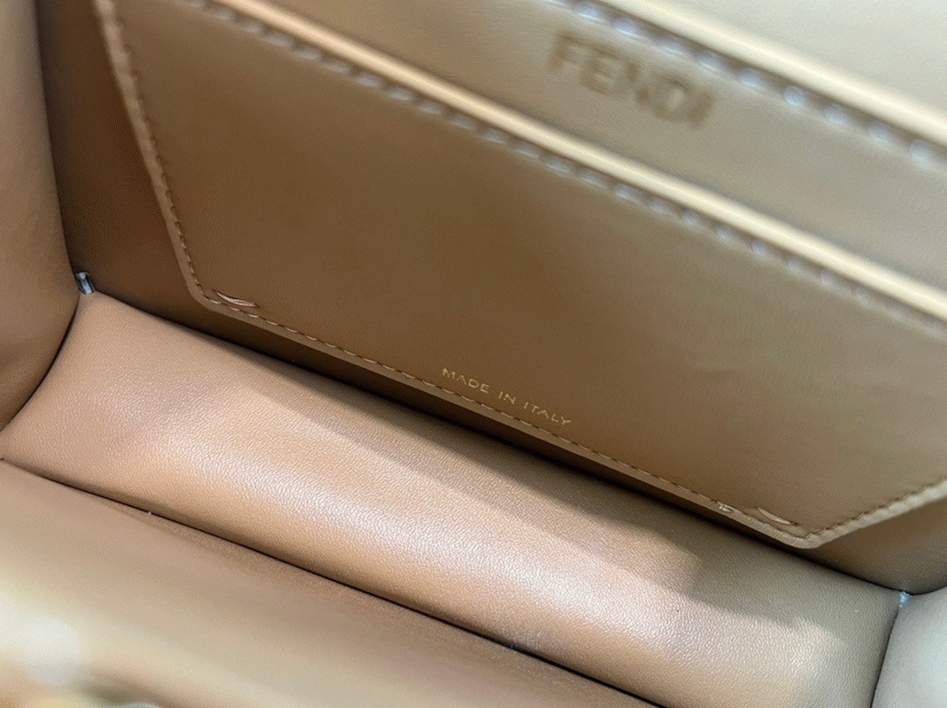 Top Quality Fake F**di Peekaboo ISeeU Petite Bag In Beige Nappa Leather