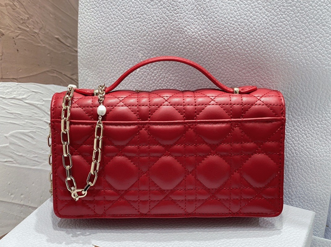 D10r Miss D10r Mini Bag Knockoff in Red Cannage Lambskin