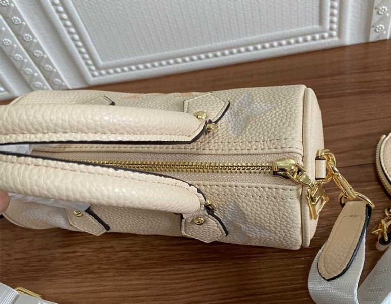 L0vis Vvtt0n Bicolor Monogram Empreinte Papillon BB Bag In Cream And Saffron
