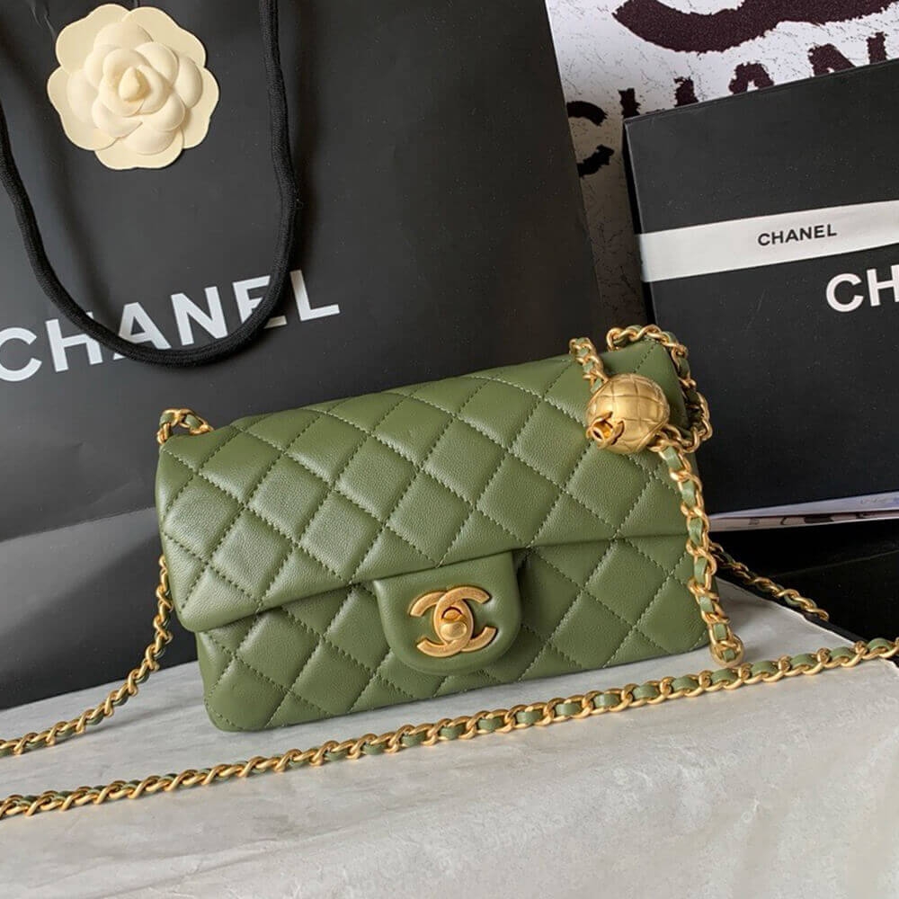 Ch**el Pearl Crush Mini Rectangular Flap