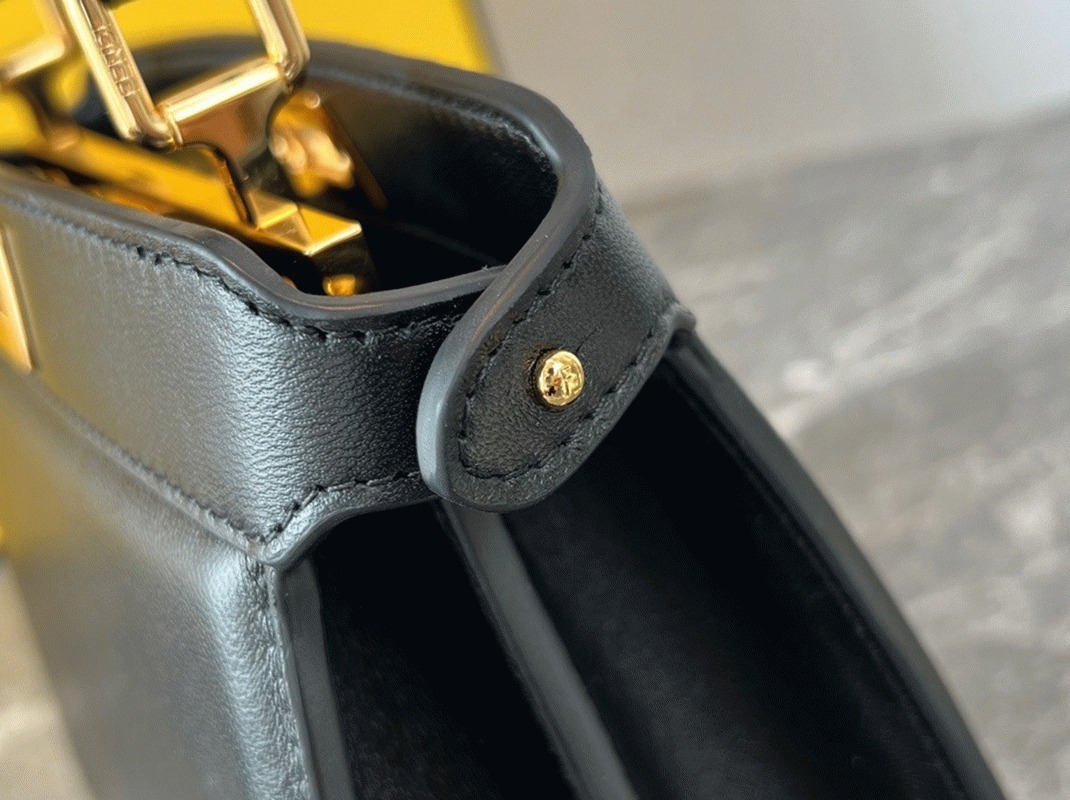 Top Quality Replica F**di Peekaboo ISeeU Petite Bag In Black Nappa Leather