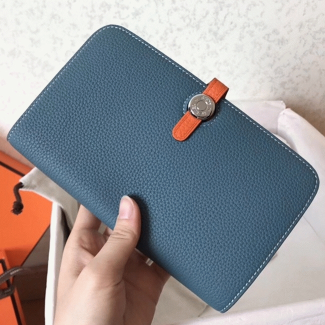 Jean orange fake H**me5 Dogon duo wallet