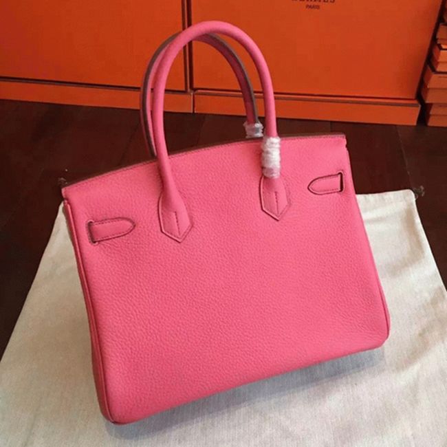 Rose Lipstick Colored H**me5 Birkin 25cm Copy Bag