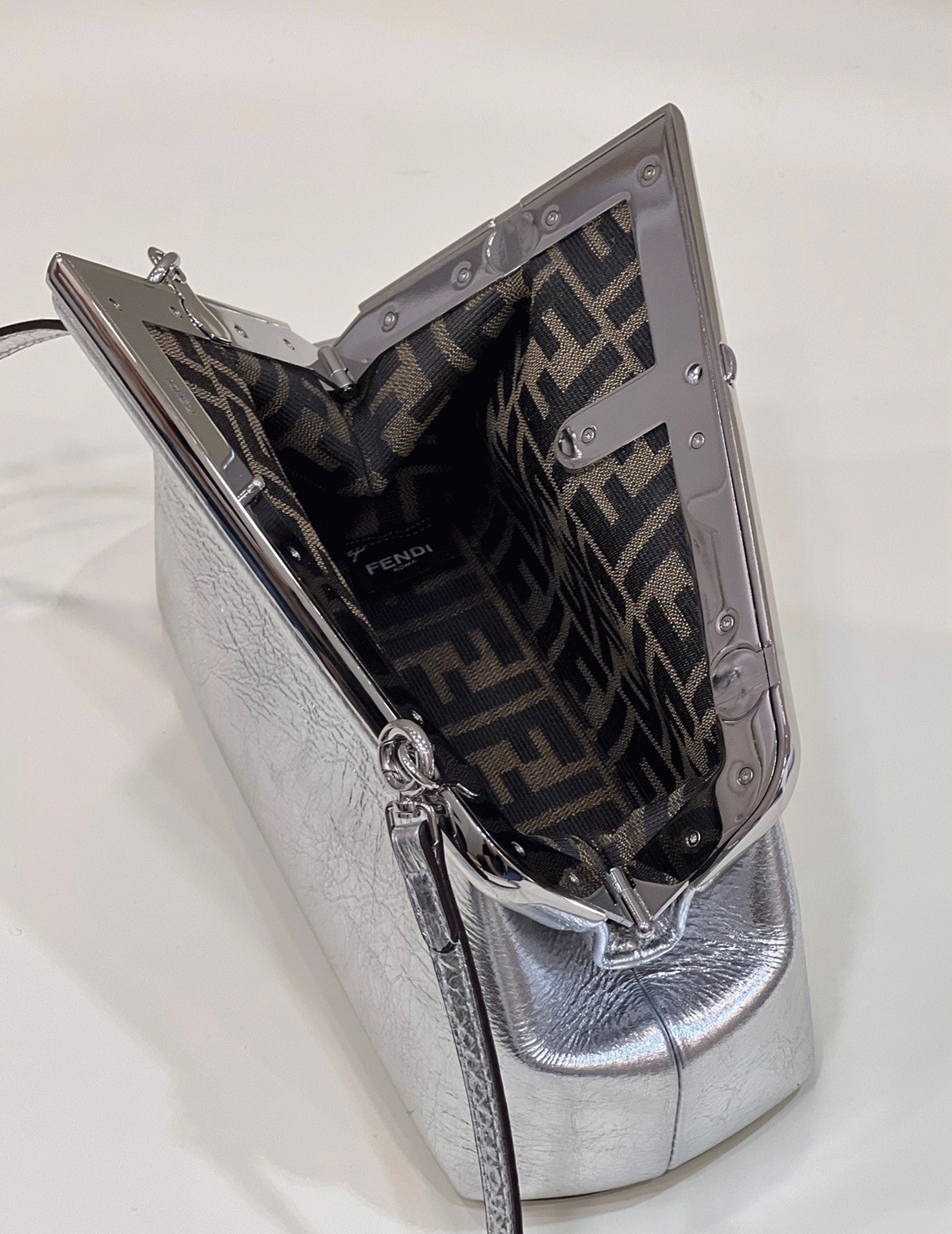 Top Quality Knockoff F**di First Small Bag In Silver