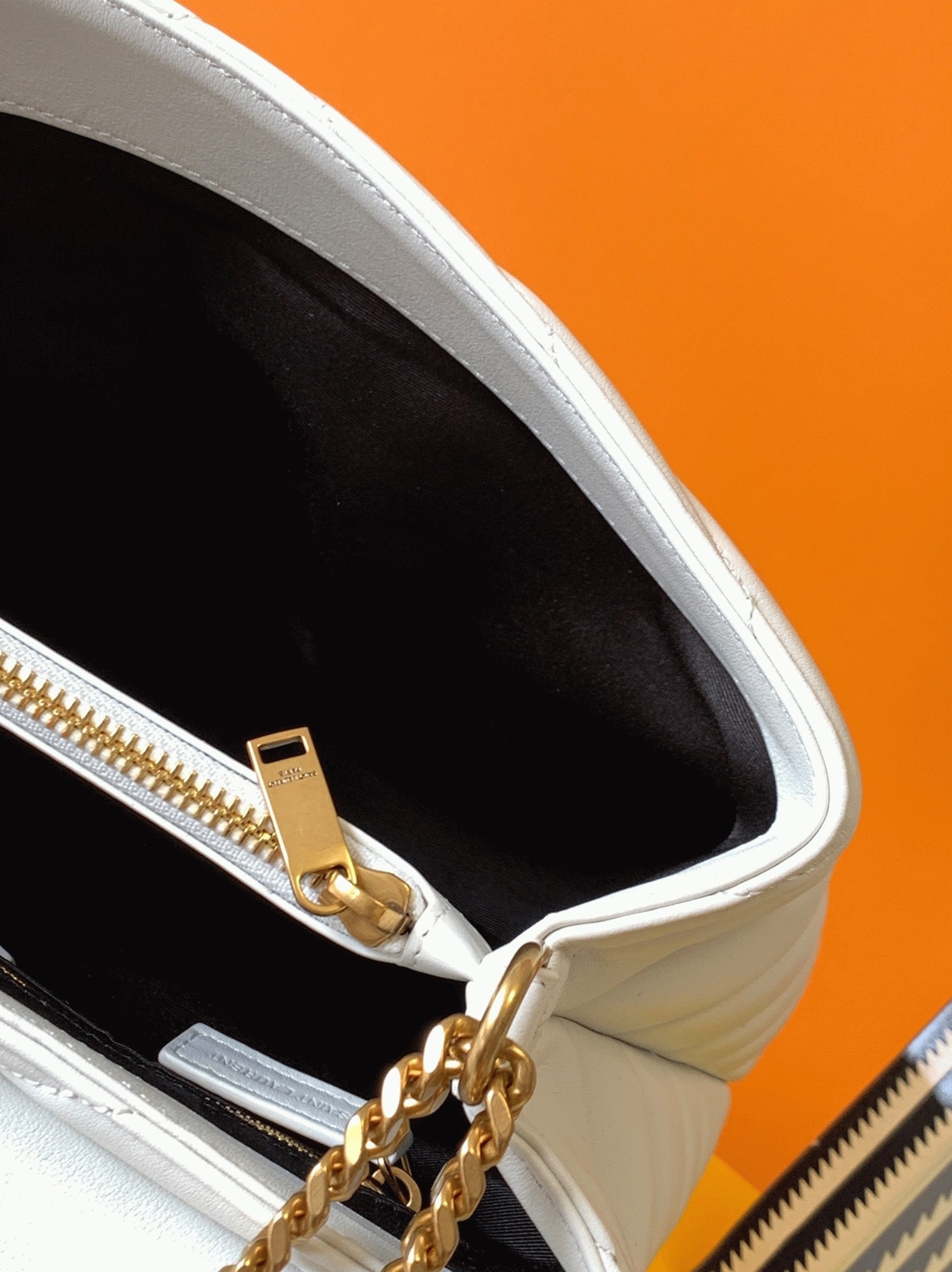 Fake Sa1nt Lau*nt LouLou Medium Chain Bag White