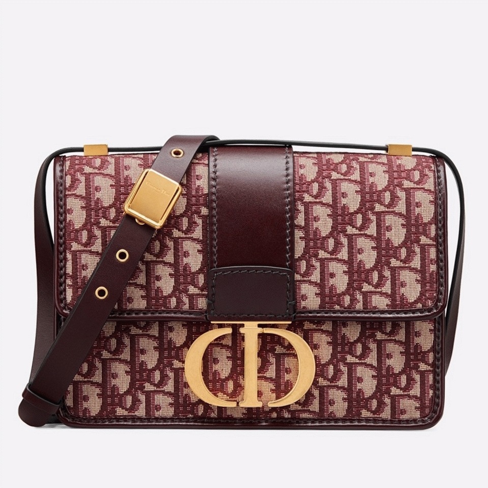 D10r 30 Montaigne Medium Bag Knockoff in Bordeaux D10r Oblique Jacquard