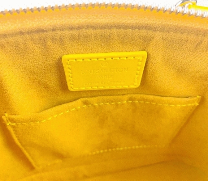 L0vis Vvtt0n Epi Leather Alma BB Handbag In Cedrat Yellow With Jacquard Strap