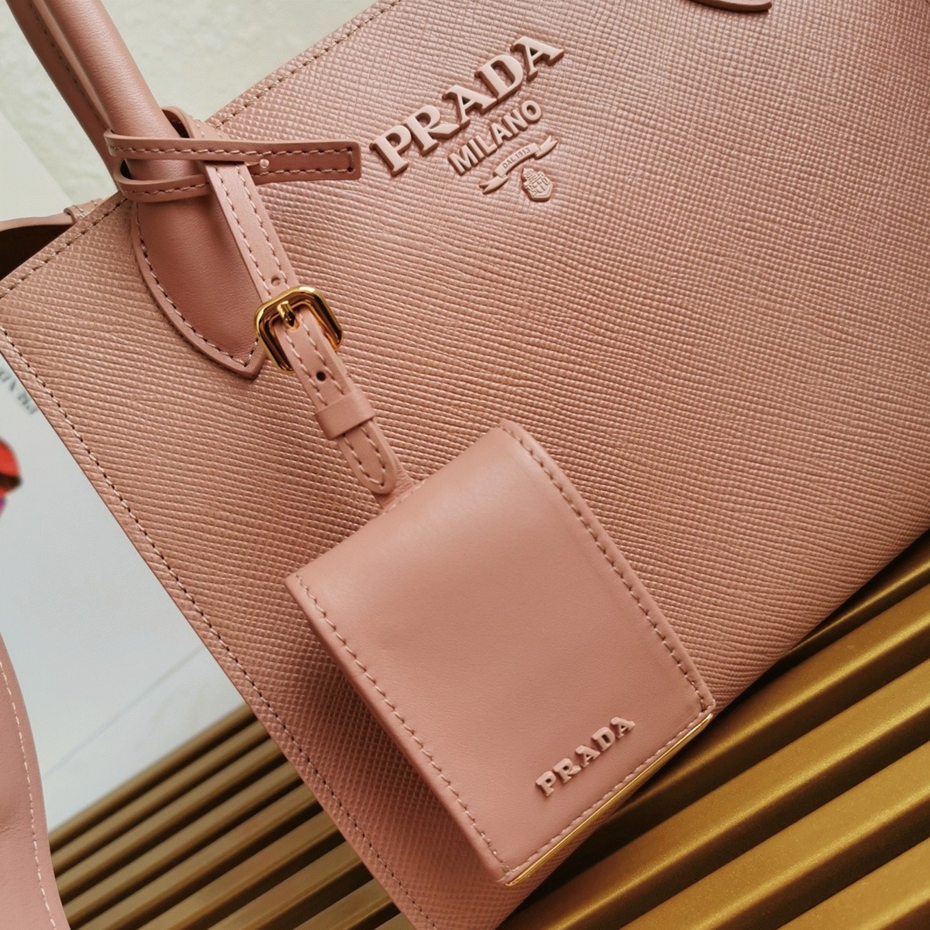 Pra*a Monochrome Small Bag Replica in Pink
