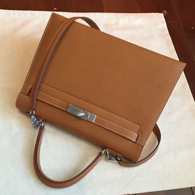 Brown Epsom Knockoff H**me5 Kelly 32cm Sellier Classic Purse