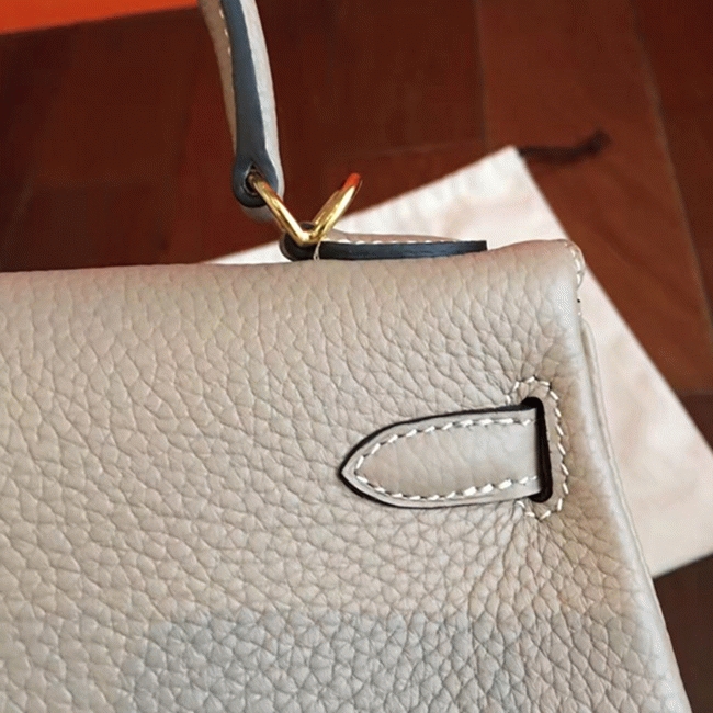 Grey Clemence Knockoff H**me5 Kelly 25cm Elegant Handbag