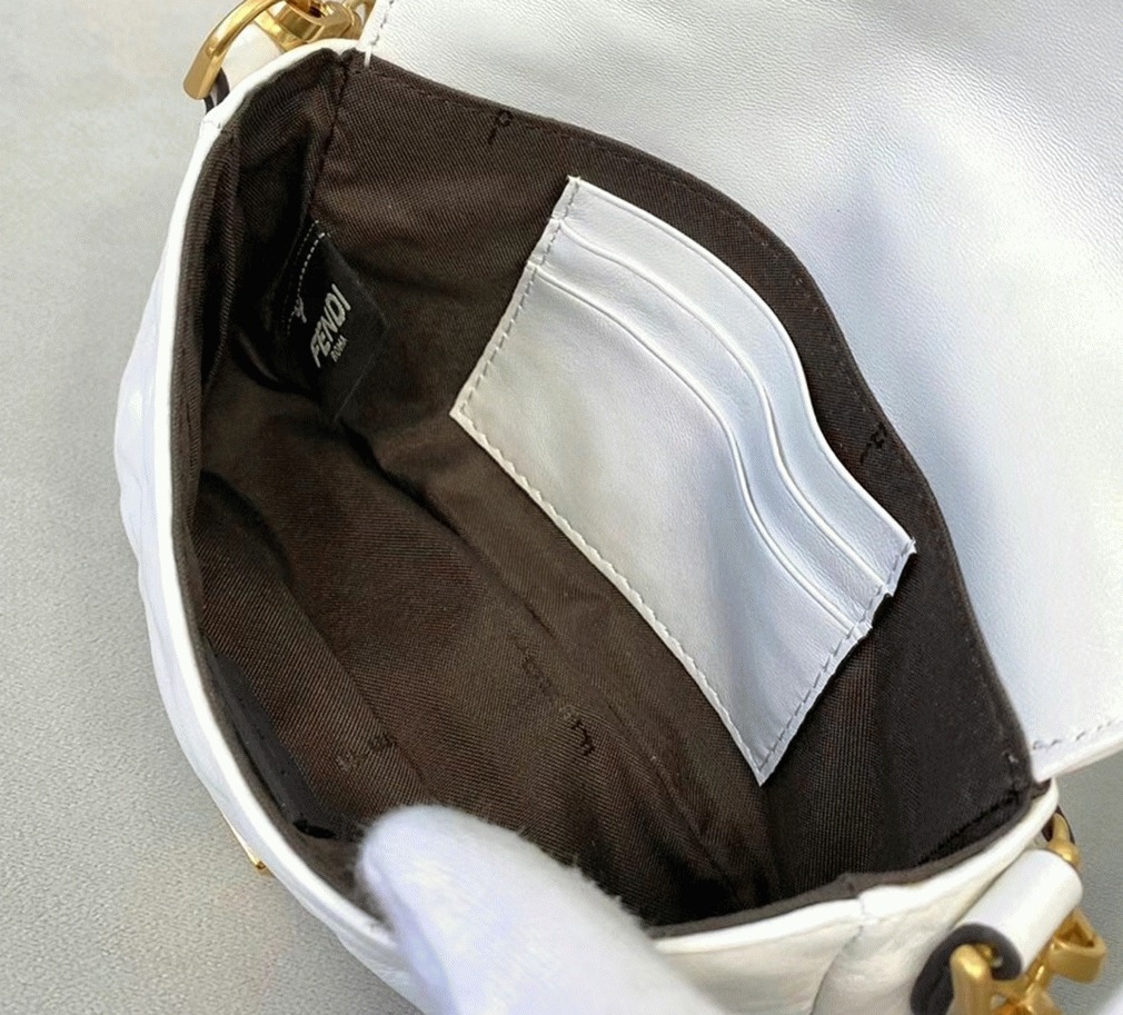 Top Quality Knockoff F**di Small Baguette Bag In White FF