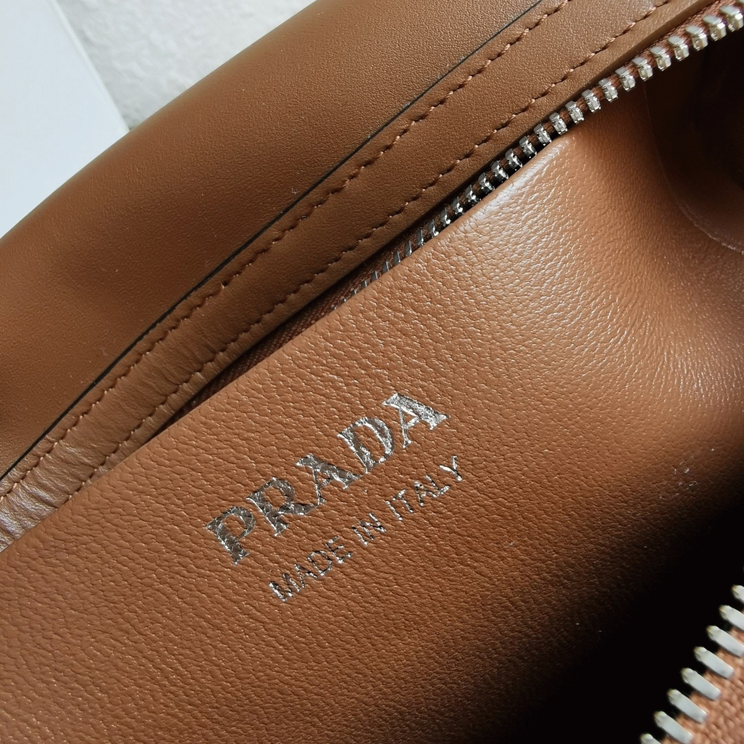 Pra*a S*pernova Medium Top Handle Bag Replica in Brown