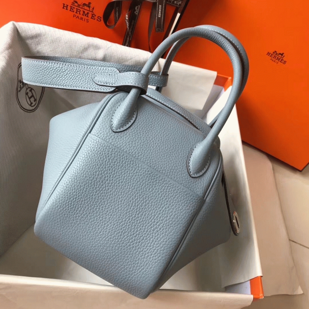 Replica H**me5 Lindy 26cm handbag in blue lin